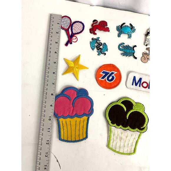 20 PC Assorted Sewing Applique Patches Iron on Sew On NEW Mixed Vintage - Picture 3 of 8